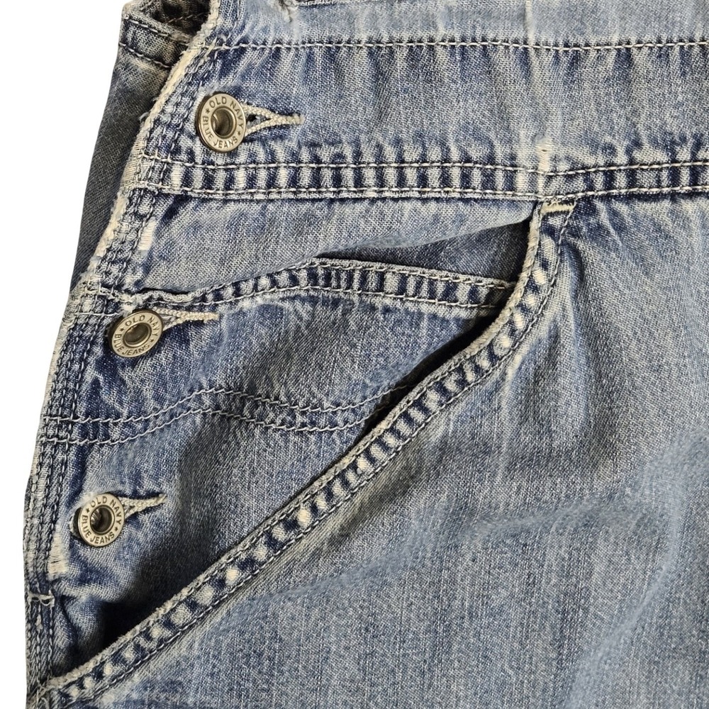 VTG Y2K Old Navy Blue Jeans Denim Overalls Light Wash Baggy Oversize Grunge - Picture 5 of 9